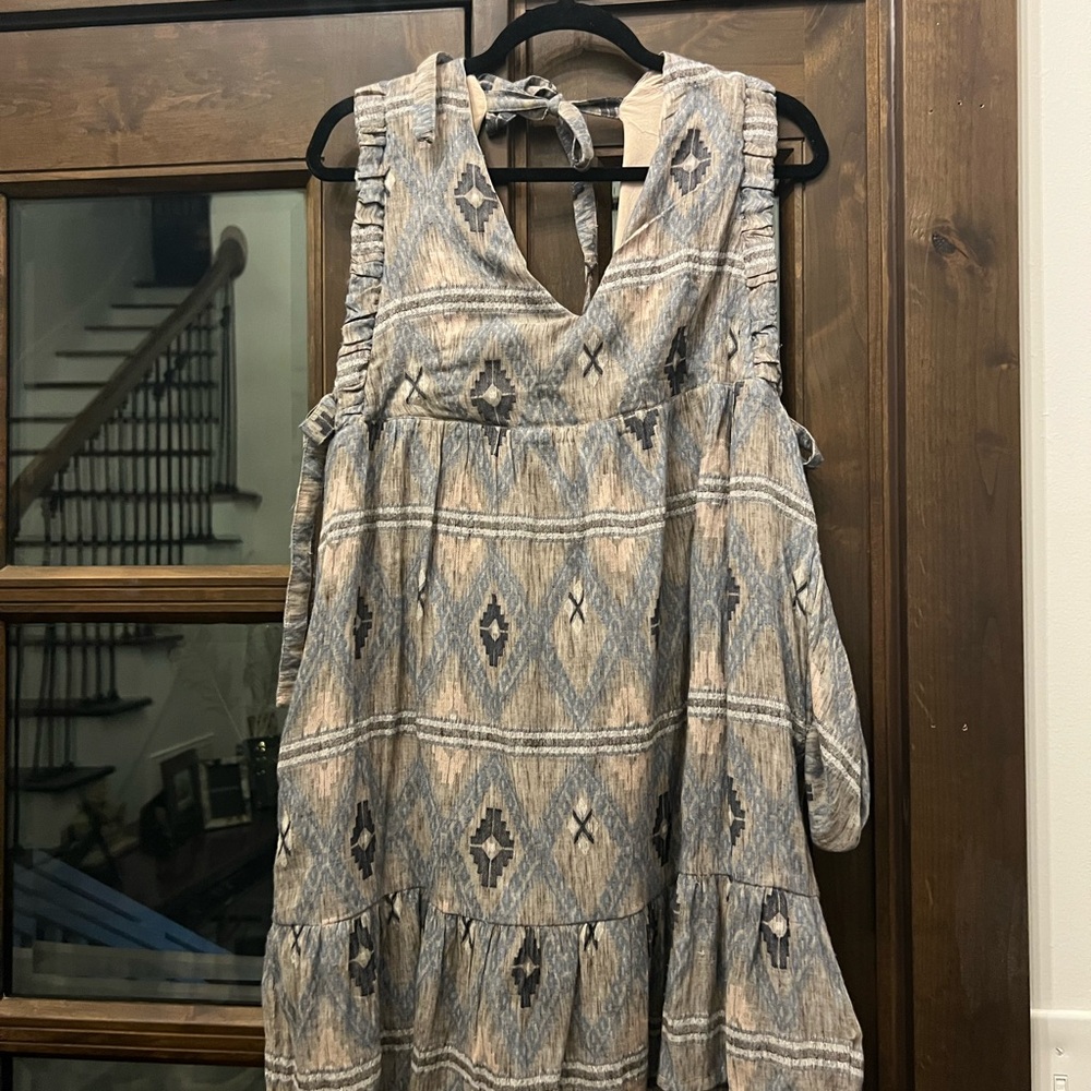 Bohemian Blue Patterned Dress